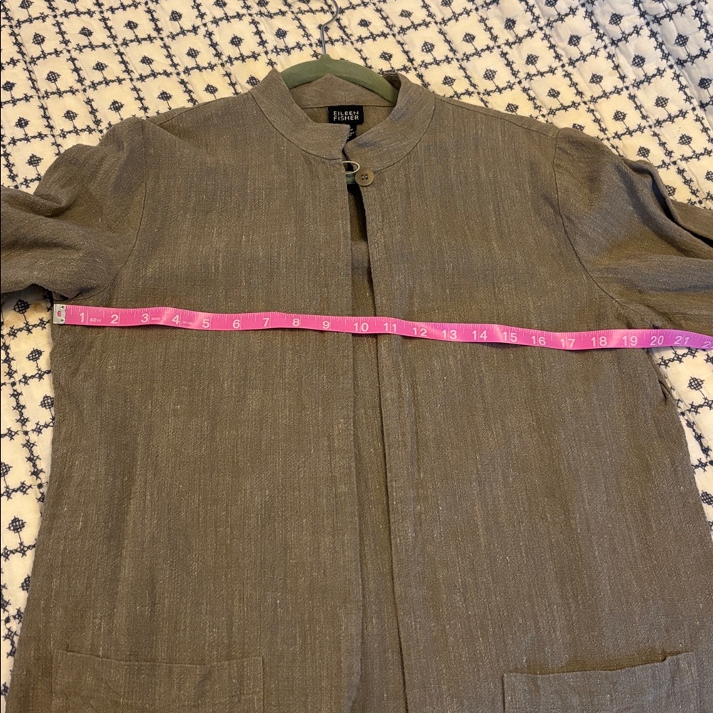 Eileen Fisher Linen Cotton Blend Single Button Jacket - Picture 7 of 8